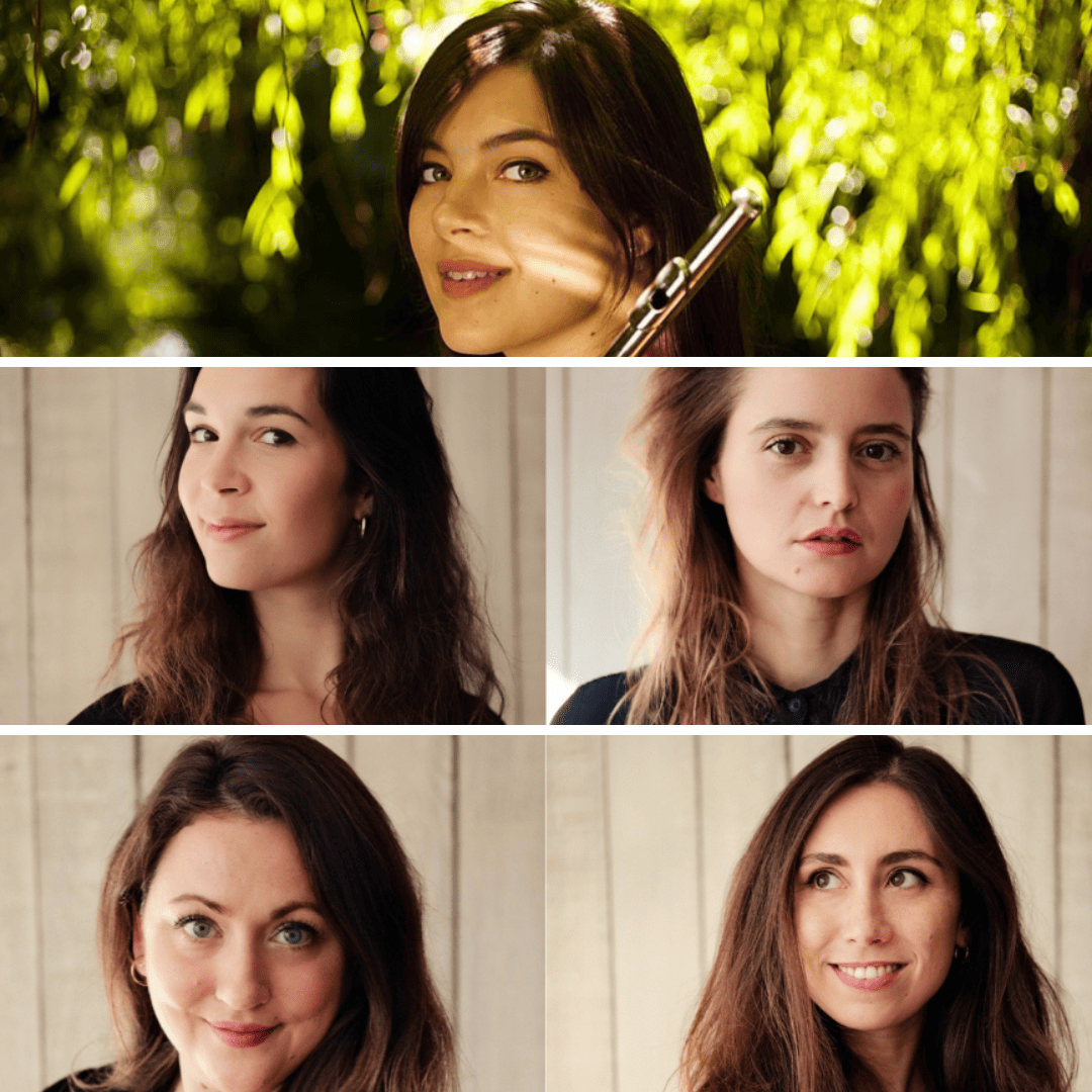 Photographie de cinq femmes musiciennes