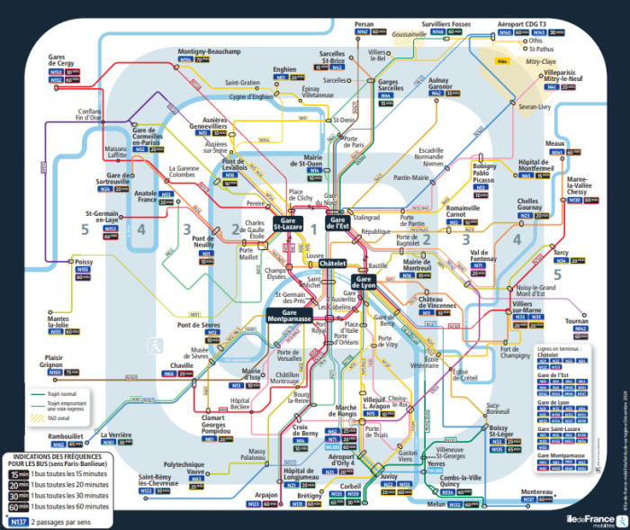 Plan des bus qui circulent la nuit du 31 décembre 2024 au 1er janvier 2025