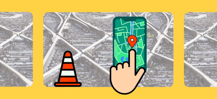 Illustration d'un téléphone avec une carte, et d'un doigt qui clique sur l'écran