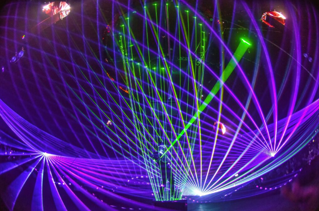 Spectacle de lasers colorés