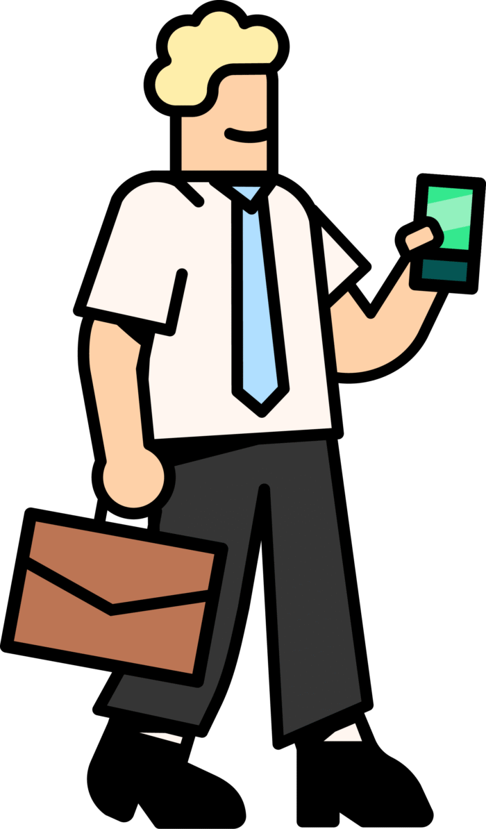 Homme avec son téléphone