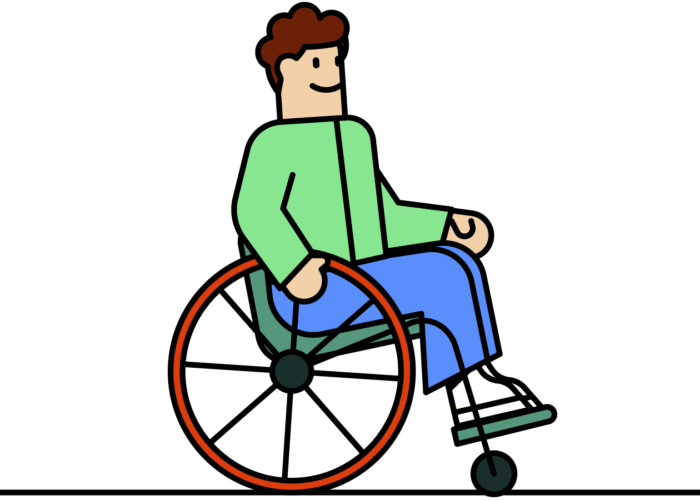 Jeune homme en fauteuil roulant