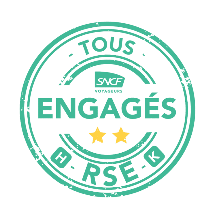 Label officiel Tous Engagés RSE de SNCF Voyageurs